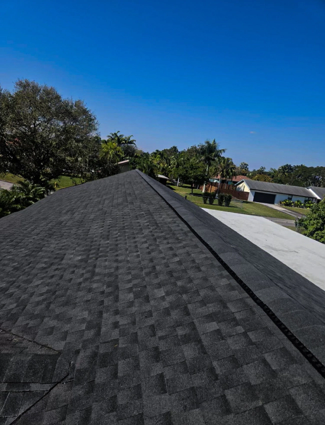 residential house dark roof shingle