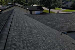 service residential house dark color roof shingle